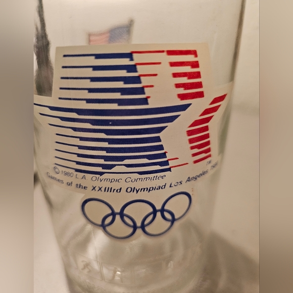 M&M's Mars 1984 L.A. Olympic Games Collectible Glass Jar w/ Lid Vintage 1981 M - Picture 4 of 6